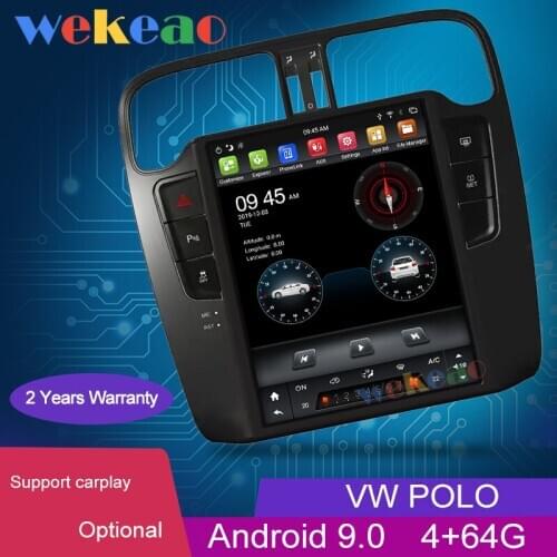 Wekeao 12.1" Vertical Screen Tesla Style 1 Din Android 9.0 Car Radio For Volkswagen VW POLO dvd automotivo car multimedia player