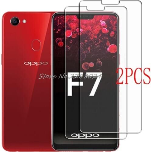 2PCS FOR OPPO F7 Tempered Glass Protective on OPPO F7 CPH1819, CPH1821, 1821 Screen Protector Glass Film Cover