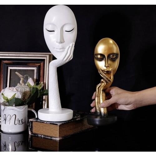 Lady Face Meditator Abstract Art Sculpture Nature Resin Office Craft Ornaments Tableware Figurine For Home Room Decorations