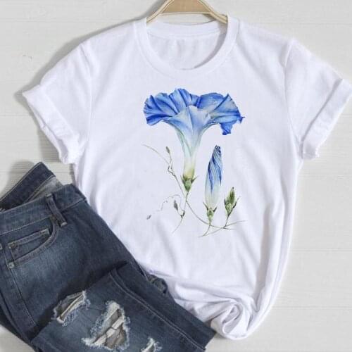 Women Watercolor 2021 Short Sleeve Aesthetic Fashion Cartoon Summer Stylish T Top Lady Print Tee Girl Tshirts Clothes T-Shirt