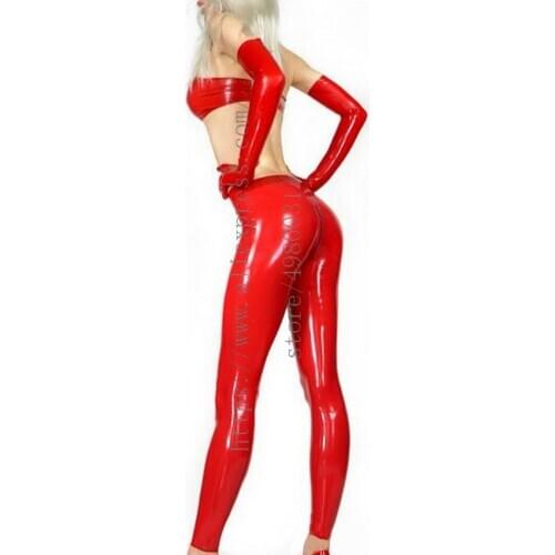 Crotch zipper design womens latex stretch panties shiny red latex leggings what is made of 0.4mm thickness natural latex