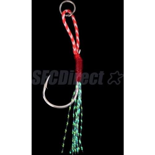 1pcs Stainless Steel Jigging Spoon Fishing Hook With PE Line Saltwater Jig Assist Fishhook For Sea Fishing