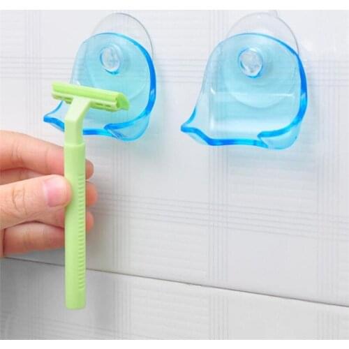 1PC Plastic Shaver Hanging Rack Clear Storage Shelf Sucker Suction Cup Razor Holder Organizer Bathroom Holder Hanger Product