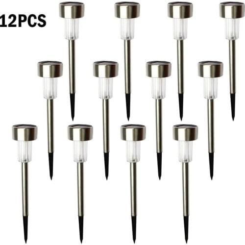 5pcs Solar Powered LED Lights Bright White Outdoor Pathway Landscape Lights for Lawn Garden Patio Yard Walkway 12 Pack