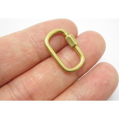 Brass Carabiner clasp oval Brass connector Keychain accessories 20.2x13.2x2.2mm Brass components Handbag findings-2pcs R1312
