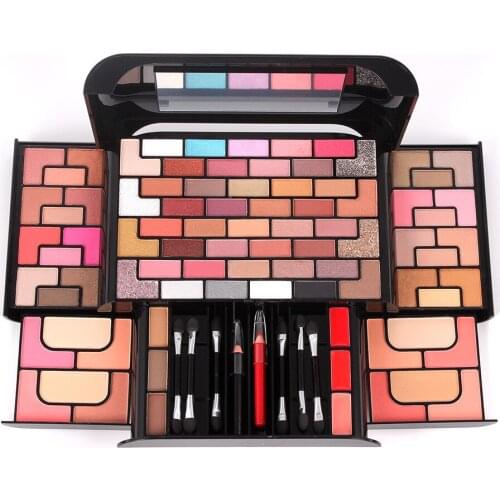 2021 Miss Roses matte nude shimmer eyeshadow palette makeup set with brush mirror Shrink professional Cosmetic case makeup kit