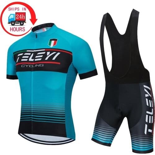 2021 TELEYI Cycling Jersey 5D Pad Bib Shorts Bicycle Clothing Cycling Quick Dry Men Pro Cycling Maillot Ciclismo Hombre