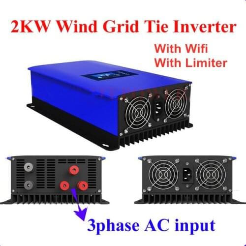 AC 48V Wind Turbine use 2000W Wind Grid Tied Inverter+ Dump Load Resistor+ Innernal Limiter Sensor+ Wifi 180-260V AC MPPT Output