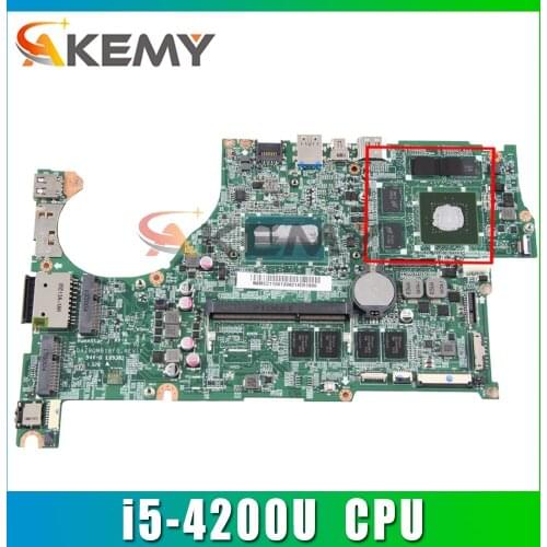 Akemy laptop Motherboard For ACER Aspire V5-573P i5-4200U Mainboard DAZRQMB18F0 SR170 N14P-GT-A2 4GB RAM DDR3