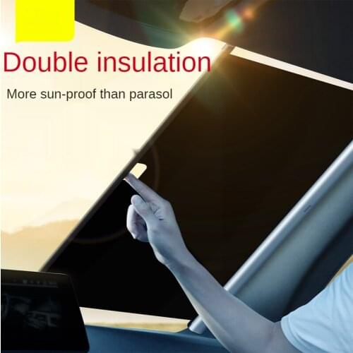Car Sunshade Retractable Windshield Car Window Shade Car Front Sun Block Auto Rear Window Foldable Curtain Sunshade