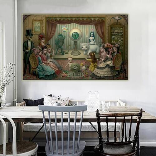 Citon Mark Ryden《The parlor》Surrealist Canvas Oil Painting Artwork Poster Picture Wall Decor Modern Home Living room Decoration