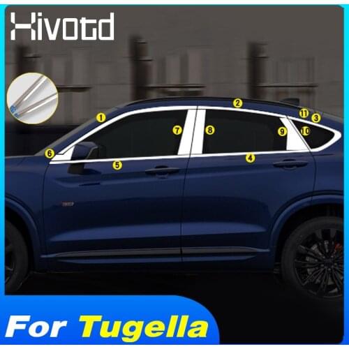Car Window Trim Decoration Stainless Steel Strips Exterior Moulding For Geely Tugella,Xingyue,FY11 2021-2019 Accessories Styling