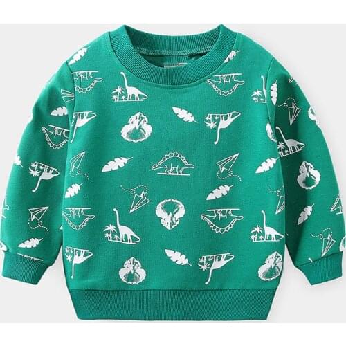 Kids Clothing Cartoon Dinosaur Long Sleeve Sweater New Fashion Printed Top Fashion Children T-Shirt 2-6Y