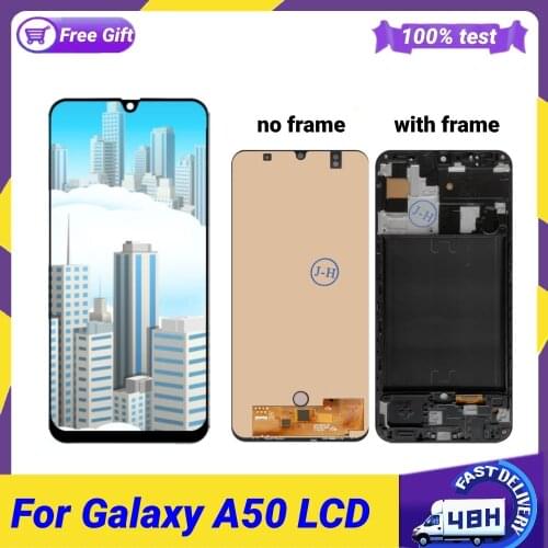Super AMOLED For Samsung Galaxy A50 SM-A505FN/DS A505F/DS A505 LCD Display Touch Screen Digitizer With Frame For Samsung A50 lcd