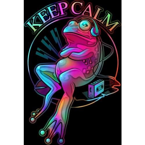 JMINE Div 5D Frog Rock music Rainbow Full Diamond Painting cross stitch kits art High Quality Animal 3D paint by diamonds
