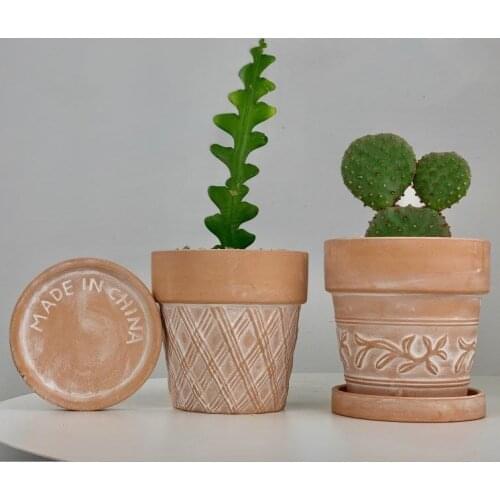 Red Pottery Flower Pot Terracotta Plant Pot Pottery Clay Planters for Cacti and Succulent Plants Garden Pots Garden Supplies
