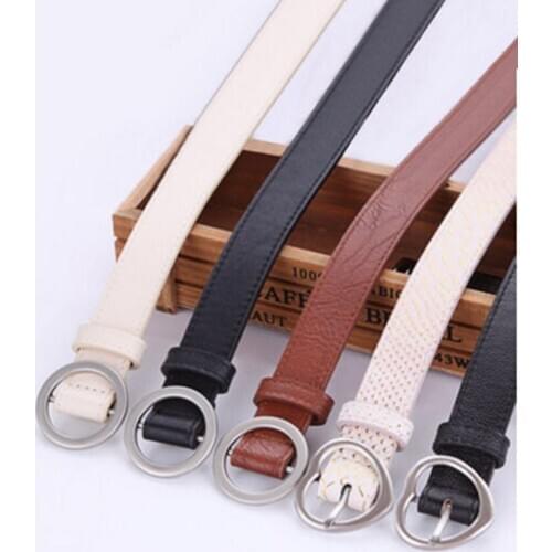 2018 Fashion Ladies Simple PU Leather Belt New Fashion Slim Women Black Skirt Students Jeans Belt For Clotes