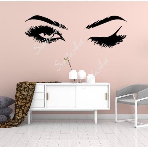 Cartoon Eye lashes Home Decor Wall Stickers For Kids Rooms Decoration Vinyl Decals