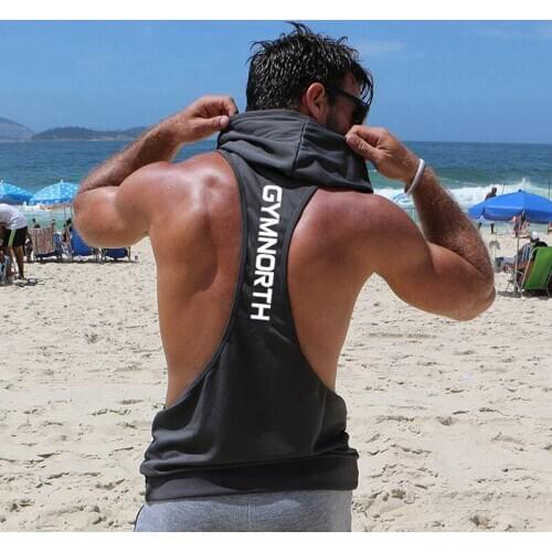 Summer Brand Gyms Clothing Men Bodybuilding Hooded Tank Top Sleeveless Vest Sweatshirt Fitness Workout Sportswear Tops Male