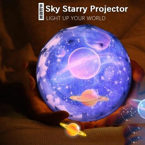 New Starry Sky Projector LED Moon Star Nebula Night Light 6 Colors Ocean Wave Water Wave Night Lamp Children Kids Night Lamp