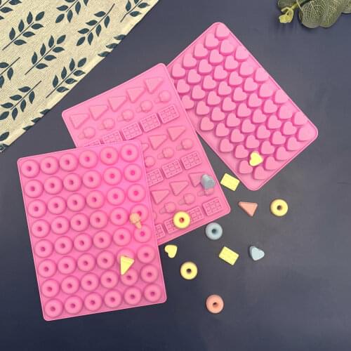 Soft candy mold donut ice cream love silicone mold QQ candy chocolate fruit hard candy baking food grade mold Send dropper tool