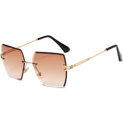 New Fashion Rimless Sunglasses Luxury Brand Women Metal Square Sun glasses UV400 Shades Eyewear Oculos Gafas de sol
