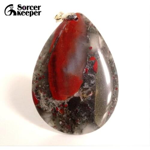 Collares New Pendant Necklace Natural Crystal Stone Bloodstone Beads Agates Necklace & Pendants Fashion Bijoux Women US138