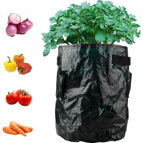 Strawberry Planting Bags 10 Gallon Planting Pouch Pots Breathable Cloth Bags Plant Container With Handles Pockets