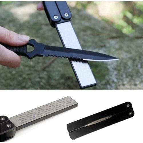 Portable 5" Double Side Whestone Grindstone for Pocket Folding Knife Sharpen Sharpening Stone Sharpener Diamond Outdoor Tools