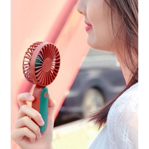Portable Fan Creative Lightweight Rechargeable Adjustable 3 Speeds ABS Handheld Office Desk Air Cooler for Summer
