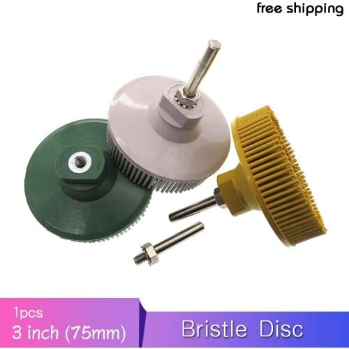 3Inch 50MM Bristle Disc Emery Rubber Abrasive Brush Polishing Grinding Wheel for Burr Rust Removal Grit 50#80#120