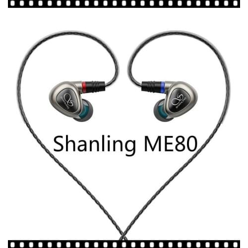 Shanling ME80 Hi-Res 10mm Dual Dynamic Driver 2DD IEMs Hifi Music Monitor Audiophile MMCX Cable In-Ear Earphone Aluminnium Alloy