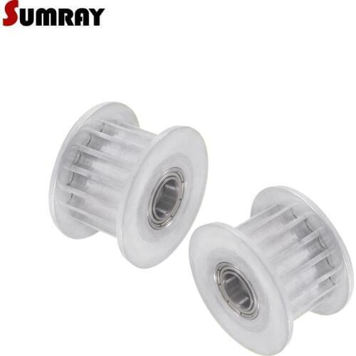 SUMRAY Idler Pulley XL 15T Toothed Pulley Wheel with teeth Bore 3/4/5/6/7/8/9mm Width 11mm Idler Bearing Motor Pulley 2PCS