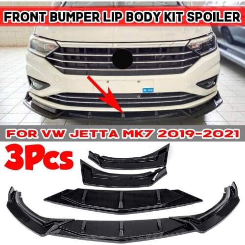 3Pcs Car Front Bumper Splitter Lip Diffuser Protector Cover Fins Body Kit Spoiler Deflector Lips For VW For Jetta MK7 2019-2021