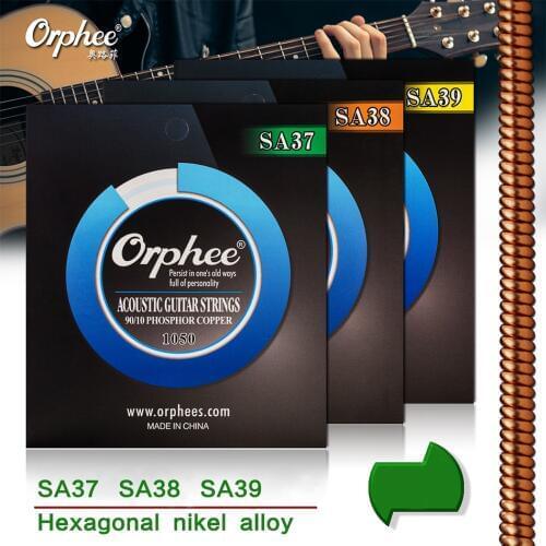Orphee SA37 SA38 SA39 Hexagonal nickel alloy 90 10 Phosphor copper Acoustic guitar strings Guitar accessories