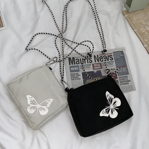 Reflective butterfly men and women design outdoor portable small square bag messenger bag