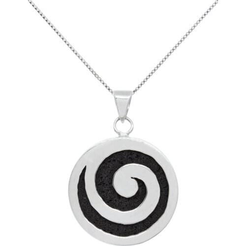 DARK DIAMOND®-Spiral pendants of authentic volcanic Lava and 925 sterling silver. Handmade in Spain