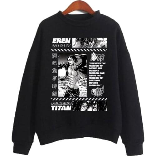 Attack on Titan AOT Hoodies Eren Jaeger Sweatshirts Cozy Tops Pullovers Sudadera felpa moletom