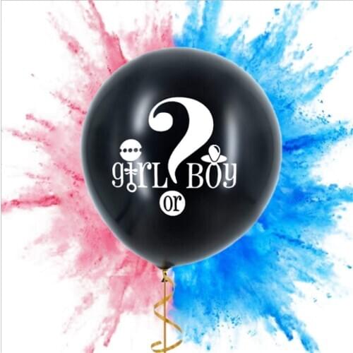 Gender Revealing Party Decoration Boy Or Girl 36-Inch Black Latex Baby Shower Large Helium Balloon