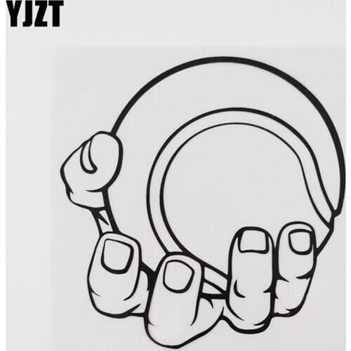 YJZT 13.3CMX13.6CM Ball Baseball Hand Sport Game Player Decal Vinyl Car Sticker Black/Silver 8A-0875