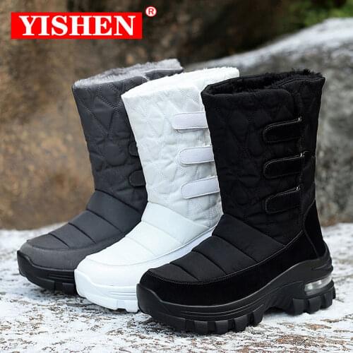 YISHEN Women Boots Matching Many Clothes Styles Winter Ankle Warming Female Casual Shoes Height Increasing Ladies Chunky Shoes