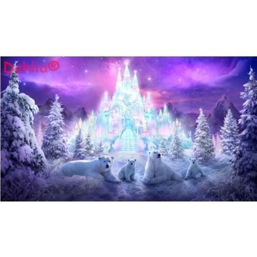 Winter Polar Bear Animal Snow day Arts Needlework Embroidery DIY Cross Stitch Kits Crafts 14CT Unprinted Home Decor Handmade