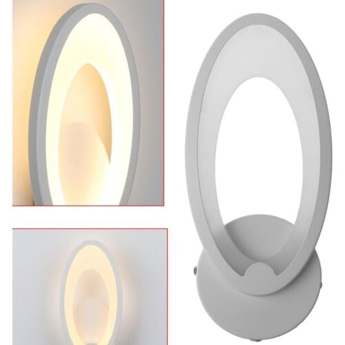 1 Set LED Light Modern Wall Lamp Acrylic Sconce 12W AC90-260V Oval Shape Indoor Bathroom Bedroom Living Room Hallway Art