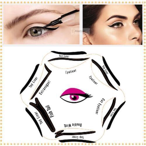 1pc Super style eyeliner stencil kit 6 model for eyebrows template the eye makeup a guide diy card