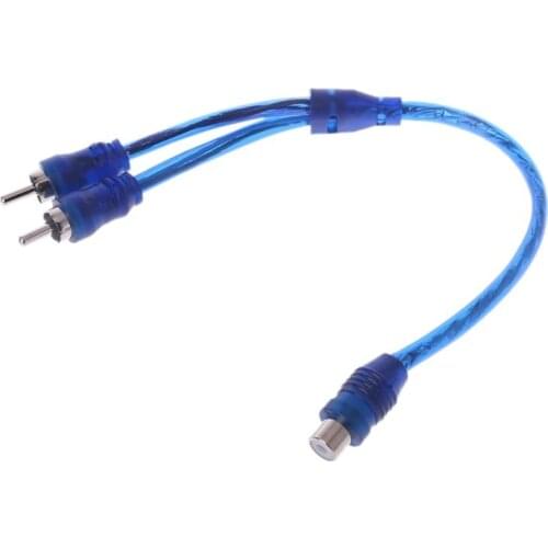 1 Female RCA 2 Male Splitter Connector Stereo Audio Signal Adapter Cable Wire