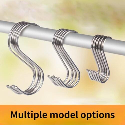 10pcs Stainless Steel S-Shape Hook Kitchen Bedroom Multi-function Railing S Hanger Hook Clasp Holder Hooks Hanging Storage Tools