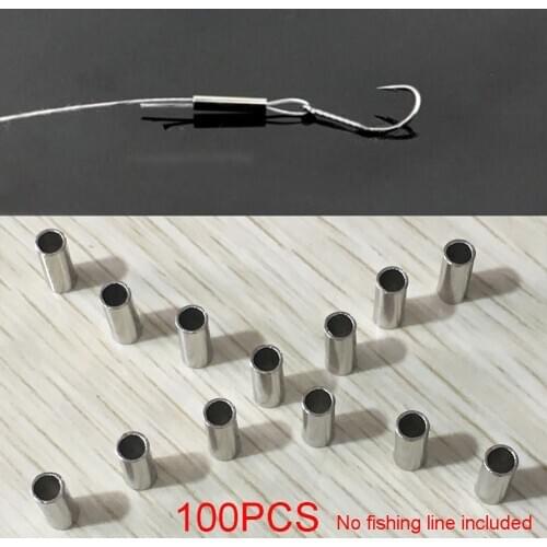 100Pcs New Crimp Sleeve Copper Tube Sea Fishing Accessories Aluminum Crimp Sleeve Copper Tube Sea Fishing Line