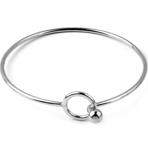 2pcs/lot Stainless Steel Bangle DIY Accessories Hot Sale Single Bead / Round Buckle Simple Charm Bracelet