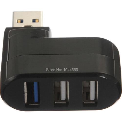 3 Port USB 3.0 Hub Mini 90 / 180 Degree Rotatable Plug-and-play Hot Plugging High Speed Splitter For MacBook Pro PC Laptop