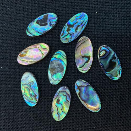 5Pcs/Pack Natural Abalone Shell Cabochons Round Shape Beads Accessories for Making Rings Earrings Bracelets 15x30mm Size